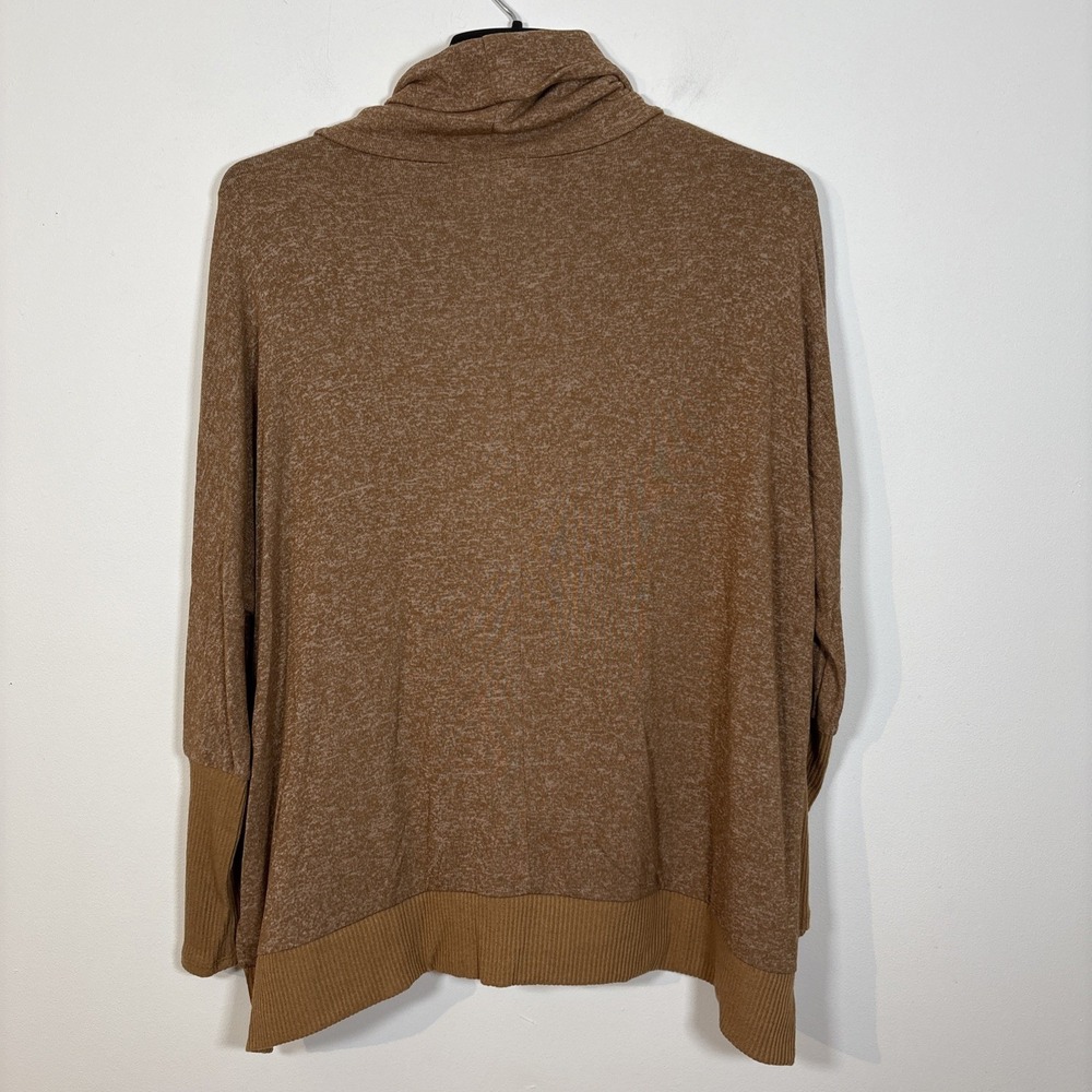 Homebody Sweater Small Oversized  Cowl Neck Minimalist Neutral Loose Taupe Fall - Picture 7 of 9